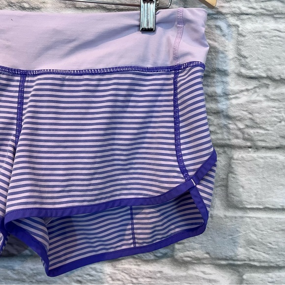 RARE sz 8 Lululemon Speed Short Classic Stripe Iris Flower Pretty Purple Run - Picture 3 of 12